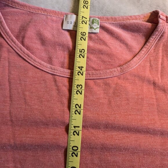 WOMEN'S SHIRT S Sahalie Boho Long Sleeves White Lace Trim Salmon Since 1972 - Picture 5 of 6